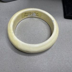 Paper Mache Vintage Bangle Bracelet with original tag so new old stock, smooth